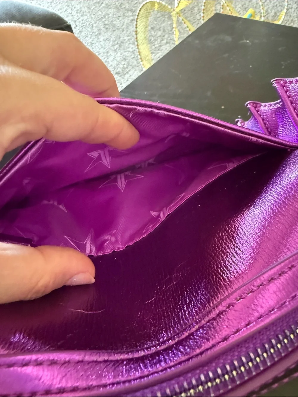 Jeffree Star Metallic Purple Makeup Bag